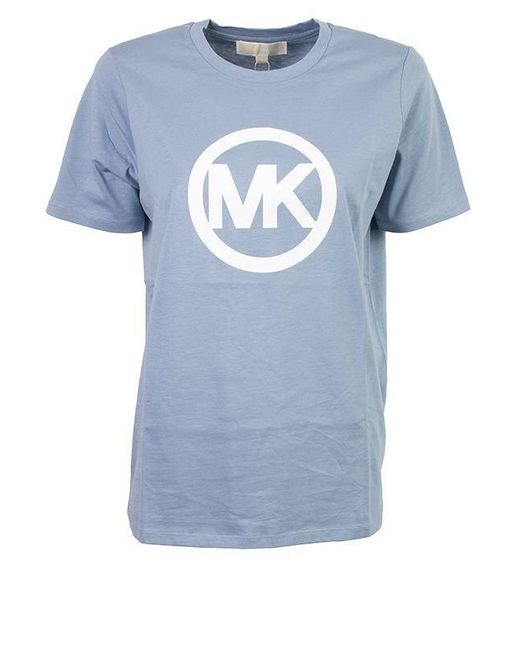 MICHAEL Michael Kors Blue Logo-printed Crewneck T-shirt