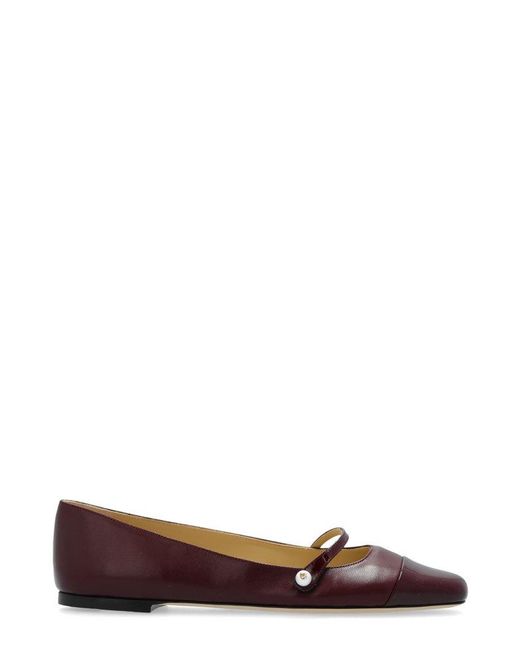Jimmy Choo Brown Elisa Square Toe Ballet Flats