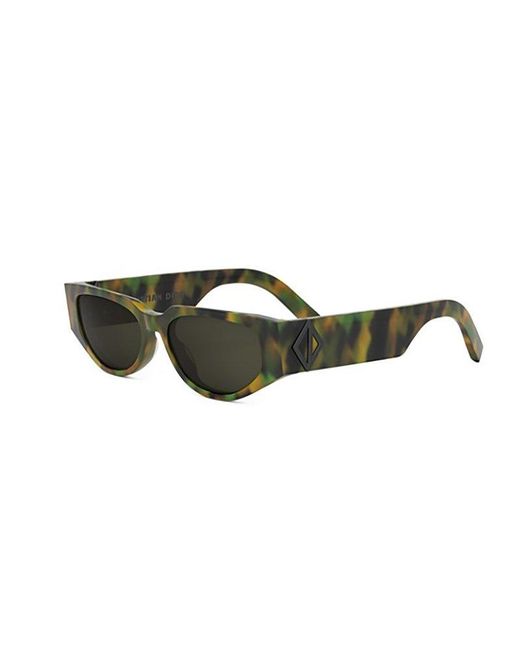 Dior Green Irregular Frame Sunglasses