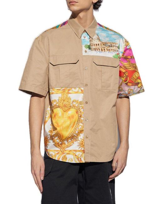 Moschino Natural Shirt With Short Sleeves, for men