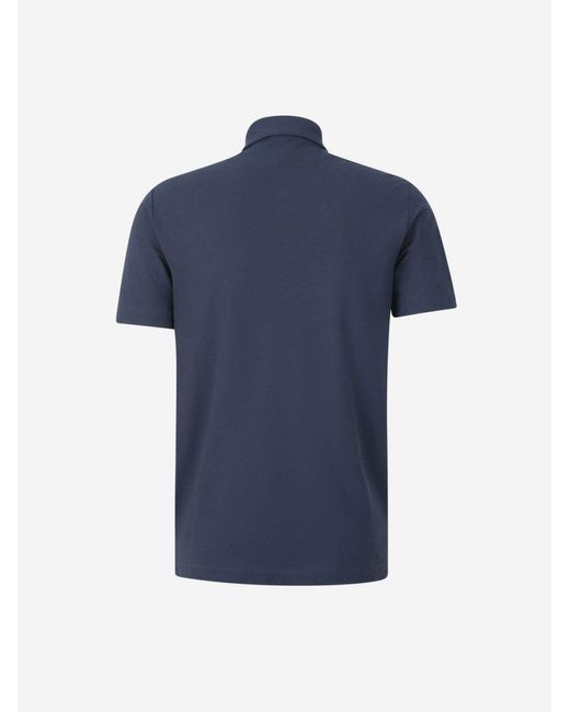 Zanone Blue Plain Polo Shirt for men