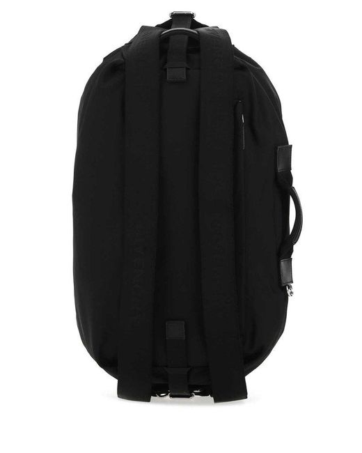 Givenchy Black Logo Printed Zipped Backpack for men