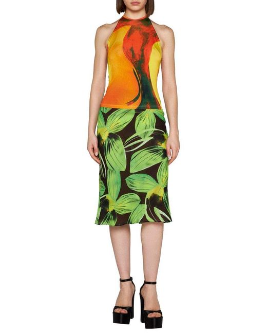 Louisa Ballou Orange Halter Top