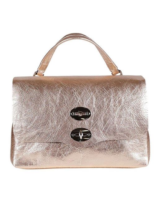 Zanellato Brown Postina Cortina S Foldover Top Handbag