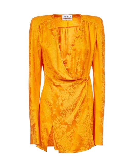 the attico floral jacquard dress