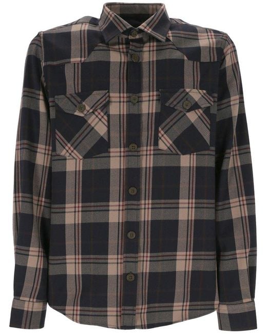 OUTFIT ITALY Black Plaid Button-Down Shirt for men