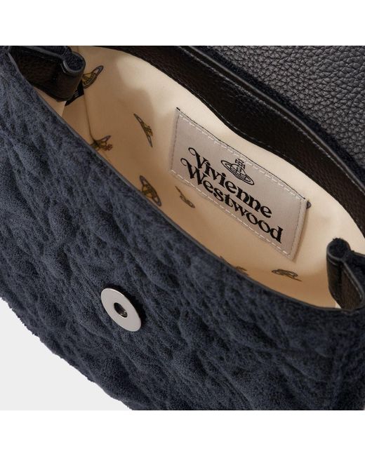 Vivienne Westwood Black Logo Plaque Jodie Saddle Shoulder Bag