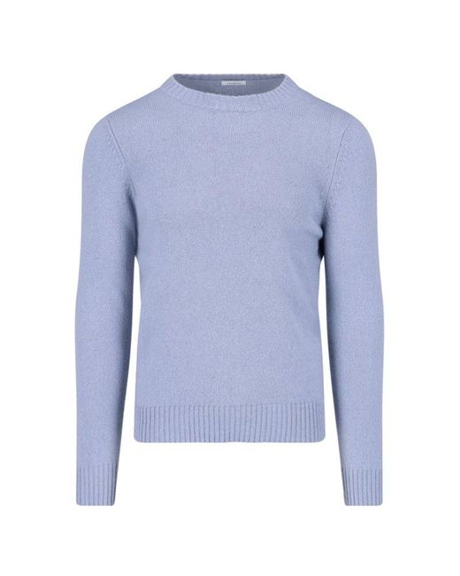 Malo Blue Ribbed Knit Pullover