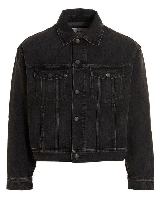 AMI Cotton Adc Jacket in Black for Men | Lyst Canada