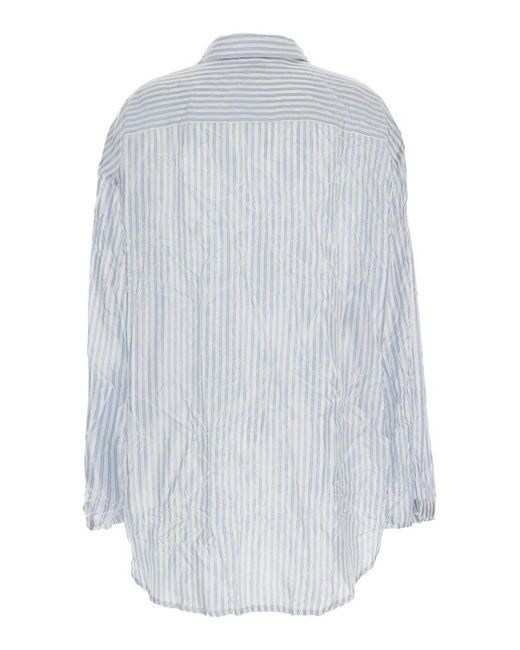 Balenciaga White Light And Striped Shirt
