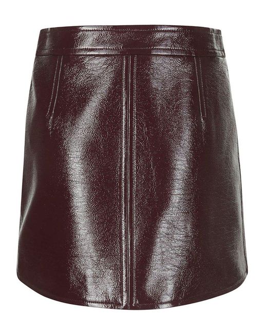 Courreges Brown Reedition Logo Patch Mini Skirt