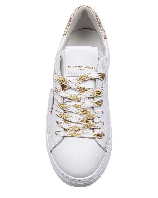 Philippe Model White Temple Low-Top Sneakers