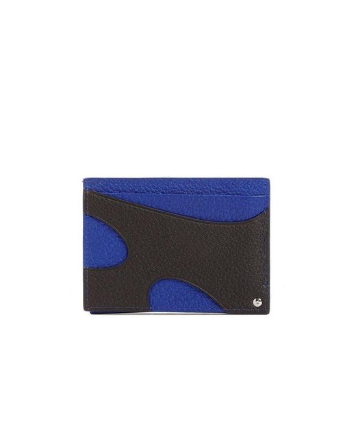 Ferragamo Blue Cut Out Credit Card Case Smallleathergoods for men