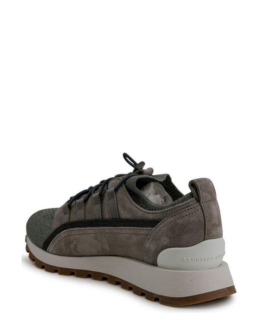 Brunello Cucinelli Black Round-toe Low-top Sneakers