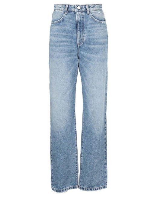ICON DENIM Blue Straight-leg Distressed Jeans