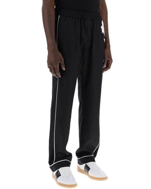 Valentino Black Mid-rise Pajama Trousers for men