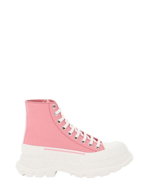 Alexander McQueen Pink Tread Slick High-top Sneakers