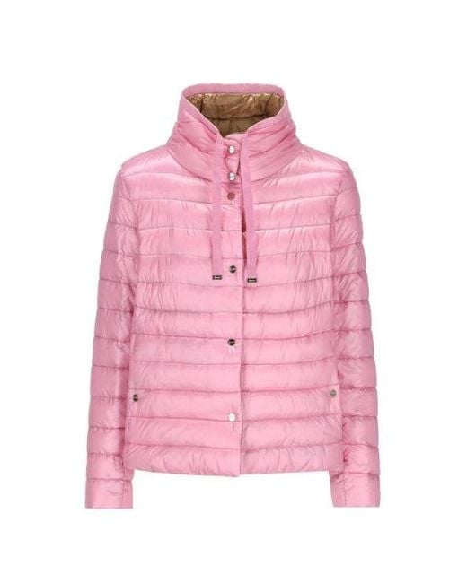Herno Pink Funnel Neck Reversible Puffer Jacket