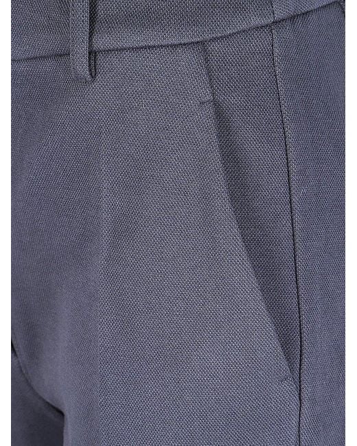 Weekend by Maxmara Blue Pleat Detailed Cropped Trousers