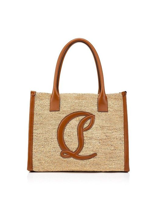 Christian Louboutin Natural Logo Embossed Tote Bag