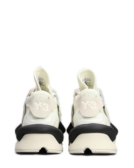 Y-3 White Kaiwa Lace-up Sneakers