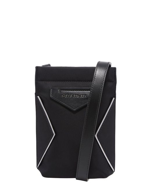 Givenchy Black Antigona Leather Crossbody Phone Case for men