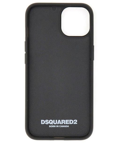 DSquared² Black Icon Logo-printed Iphone 14 Case for men