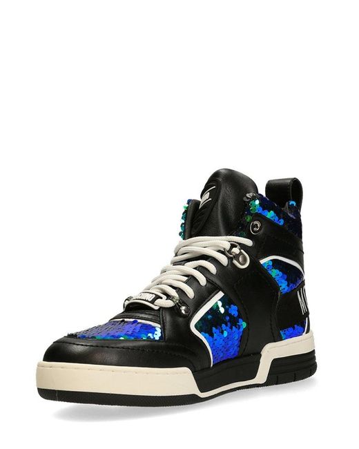 Moschino Green High-top Lace-up Sneakers for men