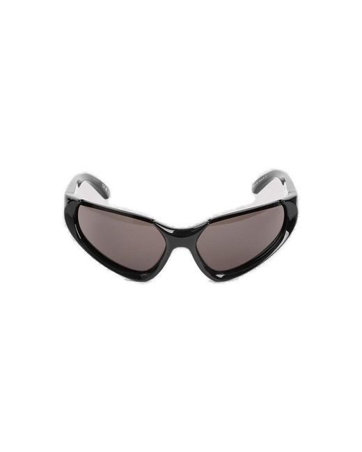 Balenciaga Gray Xpander Rectangle Frame Sunglasses