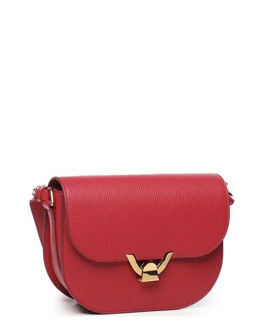Coccinelle Red Dew Logo Printed Small Crossbody Bag