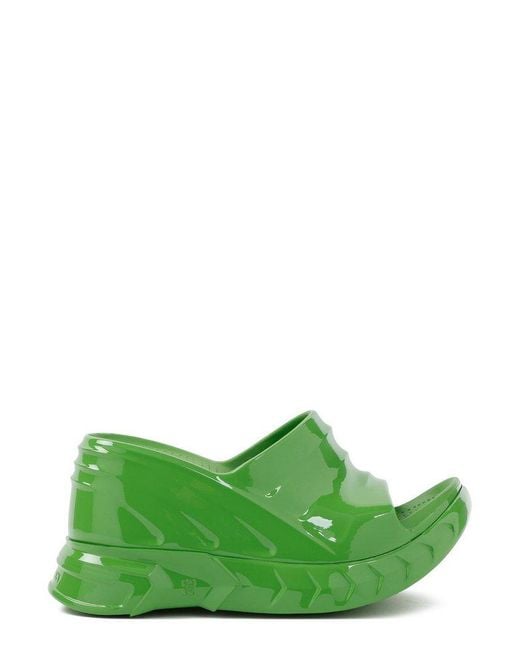 Givenchy Green Marshmallow Wedge Sandals