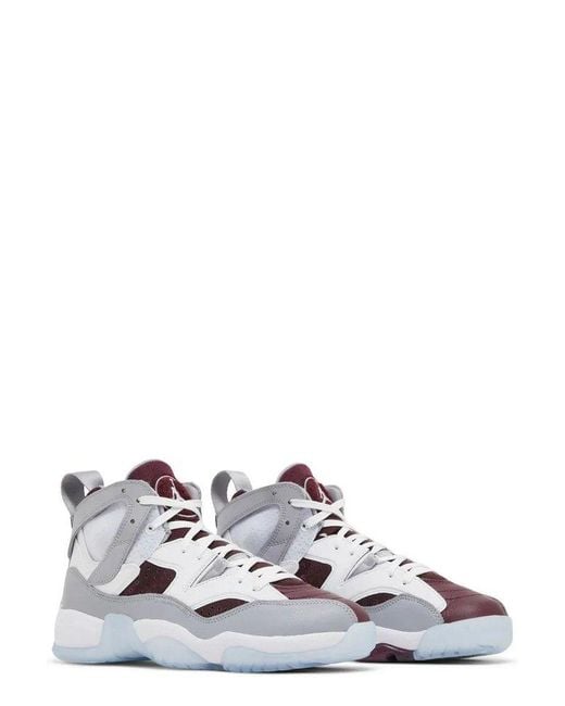 Nike White Jumpman Two Trey Bordeaux Sneakers for men