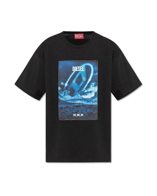 DIESEL Black T-shirt `t-boxt-q16`, for men