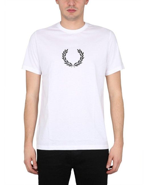 Fred Perry White Crewneck T-Shirt for men