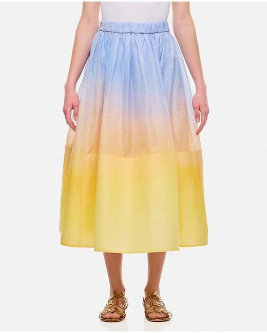 Zimmermann Yellow Harmony Midi Skirt