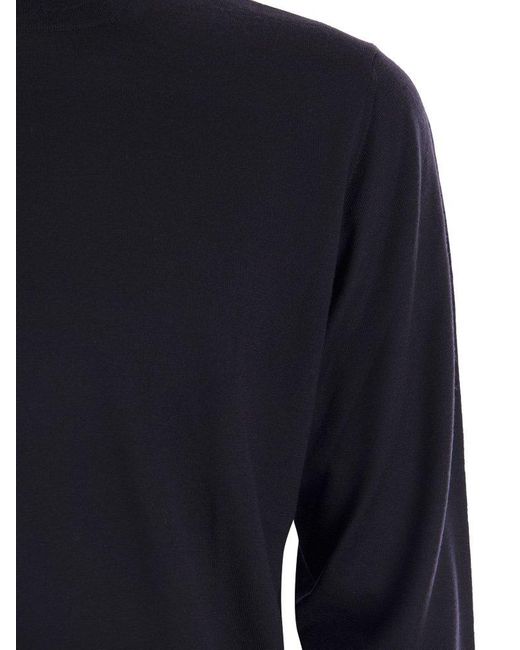 Fedeli Blue Roll-Neck Long-Sleeved Jumper for men
