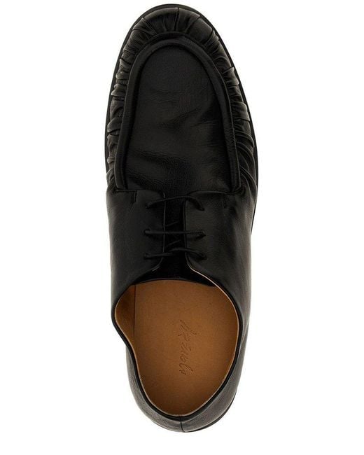 Marsèll Black Round-toe Ruched Lace-up Shoes for men