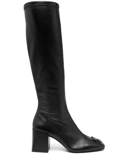 Courreges Black Logo Patch Boots