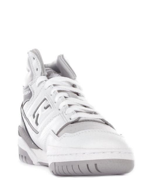 New Balance White 650 High-Top Lace-Up Sneakers