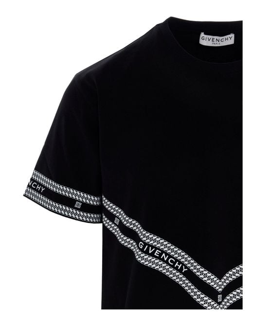 Givenchy Chain Logo-print T-shirt in Black for Men | Lyst