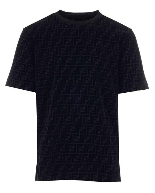 Fendi Ff Motif Oversized T-Shirt in Black for Men | Lyst