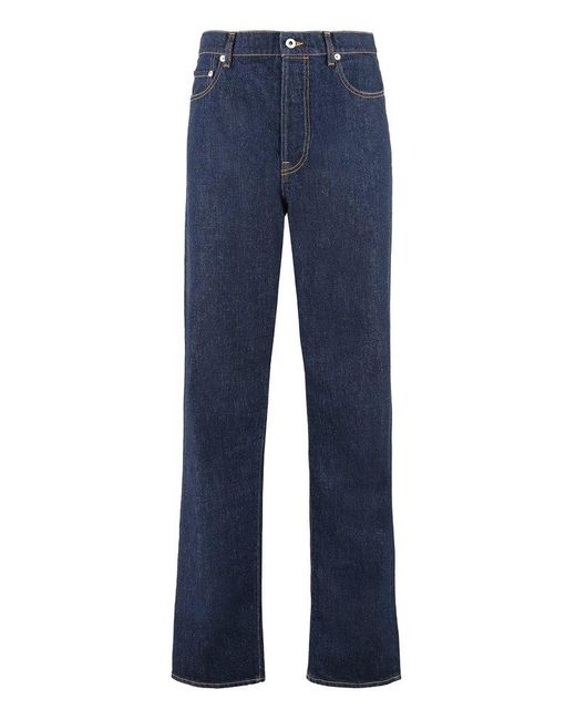 KENZO Blue Asagao Straight Leg Jeans for men