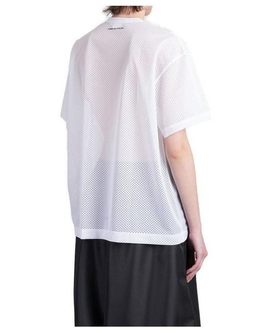 Comme des Garçons White Perforated Crewneck T-Shirt