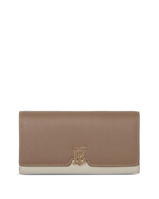 Burberry Brown Logo Plaque Two-toned Wallet