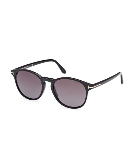 Tom Ford Black Round Frame Sunglasses for men