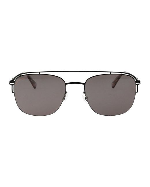 Mykita Gray Nor Navigator Frame Sunglasses