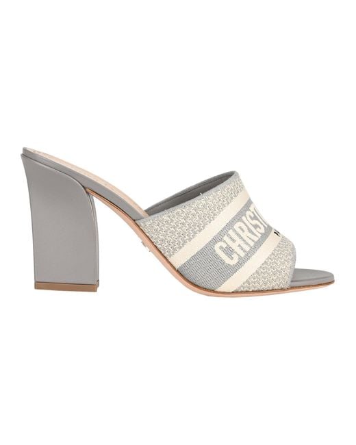 Dior Gray Dway Heeled Mules