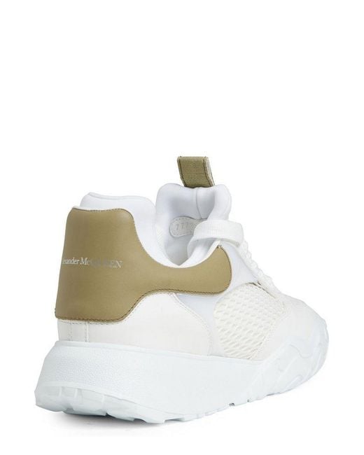 Alexander McQueen White Panelled Chunky Lace-Up Sneakers for men