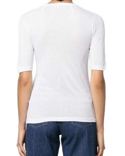 Totême  White Crewneck Short-sleeved T-shirt