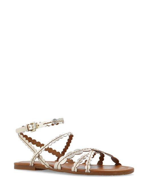 See By Chloé Metallic Kaddy Ankle-strapped Sandals